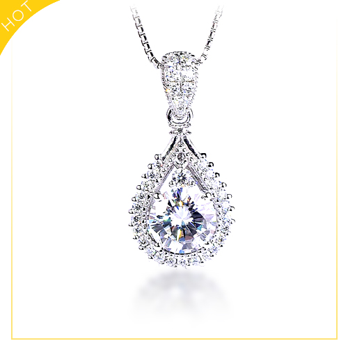 American imported Mozanstone 1-Carat Diamond Pendant female