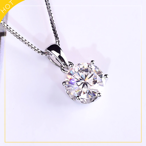 Simple fashion of 18K platinum 1 Carat Diamond Pendant impor