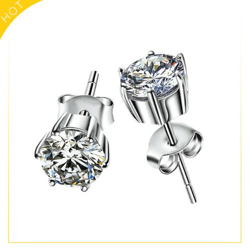 Authentic American Mozanstone Ear Nails Female 18K Platinum