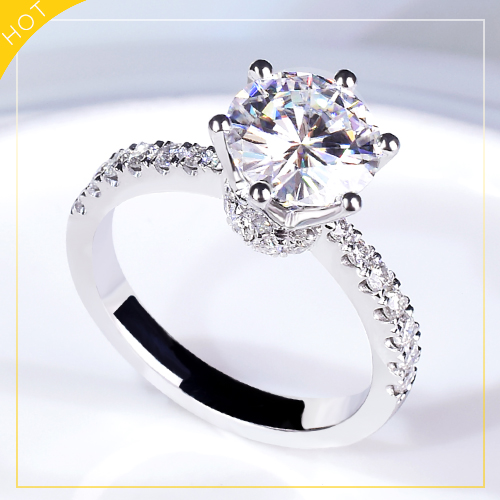 CC genuine American import of Mozanstone Ring Female 18K Pla